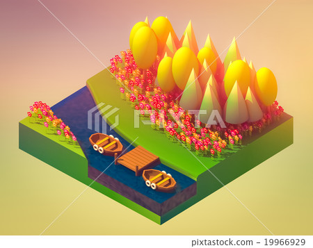 isometric nature and landscape isometric nature and landscape 19966929