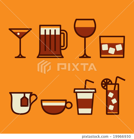 drinks & beverages icons set drinks & beverages icons set 19966930
