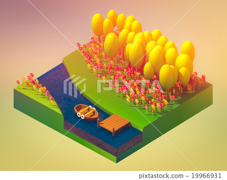 isometric nature and landscape isometric nature and landscape 19966931