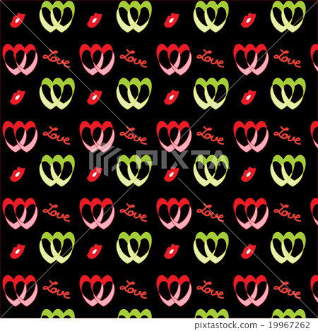 Retro valentine  pattern with hearts 19967262