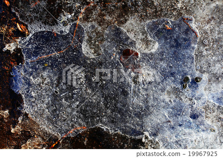 background texture of the snow-covered ground 19967925