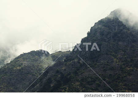 mountain landscape in Europe river gorge clouds 19968058
