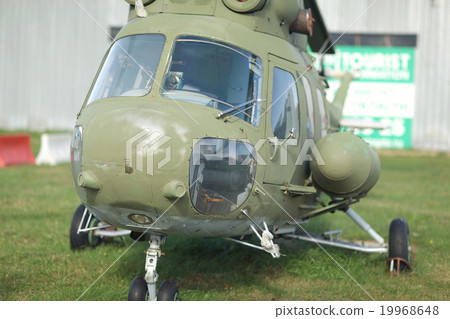 aircraft helicopter blue sky on the ground 19968648