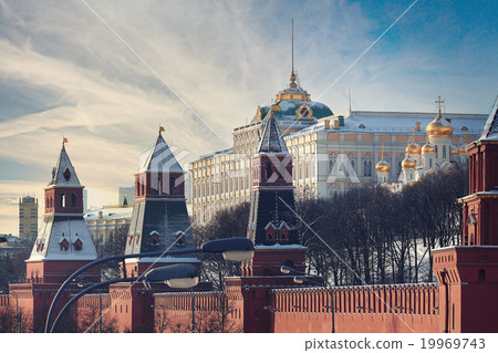 Moscow Kremlin Cathedral winter landscape embankment Moscow Kremlin Cathedral winter landscape embankment 19969743