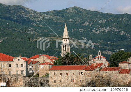 building red rooftops European town on the coast building red rooftops European town on the coast 19970926
