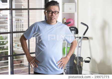 asian senior male at the gym asian senior male at the gym 19971773
