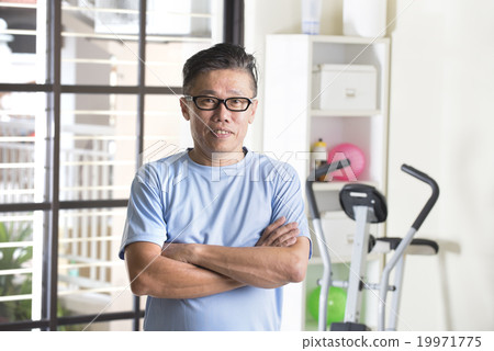 asian senior male at the gym asian senior male at the gym 19971775