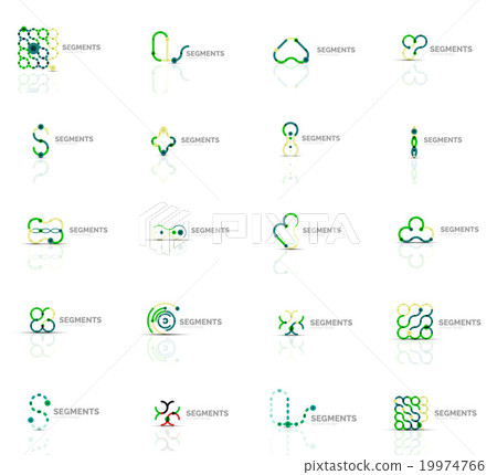 Set of linear abstract logos. Swirl, circle Set of linear abstract logos. Swirl, circle 19974766