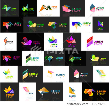 Triangle geometric shapes, set of abstract logos 19974799
