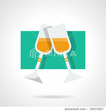 Two champagne glasses flat vector icon 19974987