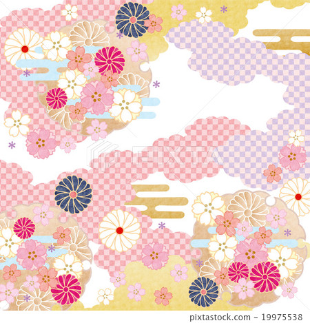 Background material - patterns of cherry and chrysanthemum Background material - patterns of cherry and chrysanthemum 19975538