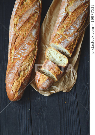 Fresh crispy baguette Fresh crispy baguette 19977535