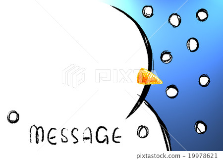 A snowman message. Blue 19978621