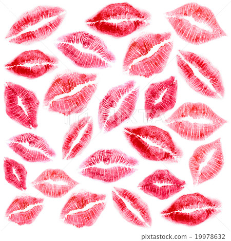 Set of beautiful lipstick mark. Set of beautiful lipstick mark. 19978632