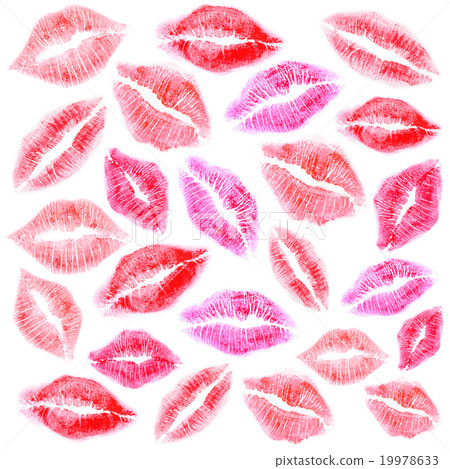 Set of beautiful lipstick mark. Set of beautiful lipstick mark. 19978633
