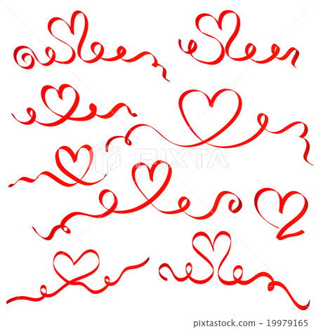 Red ribbon hearts set Red ribbon hearts set 19979165