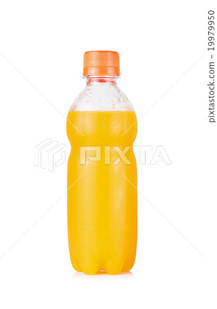 Orange juice bottle Isolated on white background 19979950