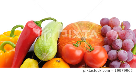 fruits and vegetables isolated on white background 19979965