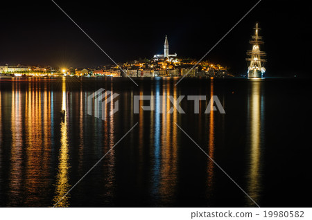 Rovinj sea side town at night, Croatia 19980582