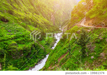 mountain river landscape from footpath 19981374