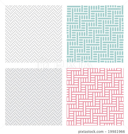 geometric weave puzzle pattern in four color - Stock Illustration ...