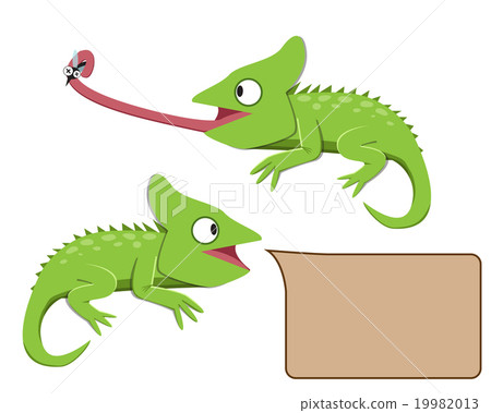 Lizard eating insect in flat style Lizard eating insect in flat style 19982013