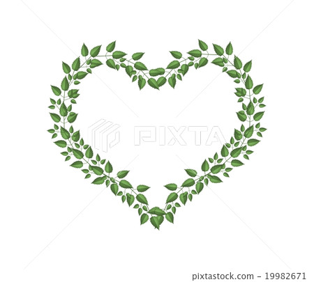 Green Vine Leaves in A Heart Shape Green Vine Leaves in A Heart Shape 19982671