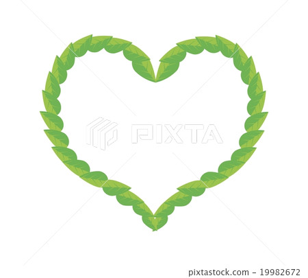 Fresh Green Leaves in Beautiful Heart Shape Fresh Green Leaves in Beautiful Heart Shape 19982672