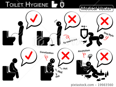 Toilet Hygiene ( Stick man vector ) Toilet Hygiene ( Stick man vector ) 19983560