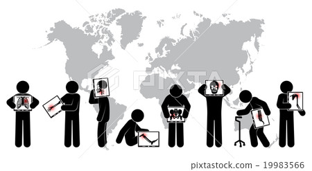 Stick man hold monitor screen : show skeleton Stick man hold monitor screen : show skeleton 19983566