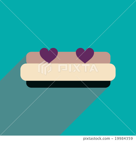 Flat web icon with long shadow bed - Stock Illustration [19984359] - PIXTA