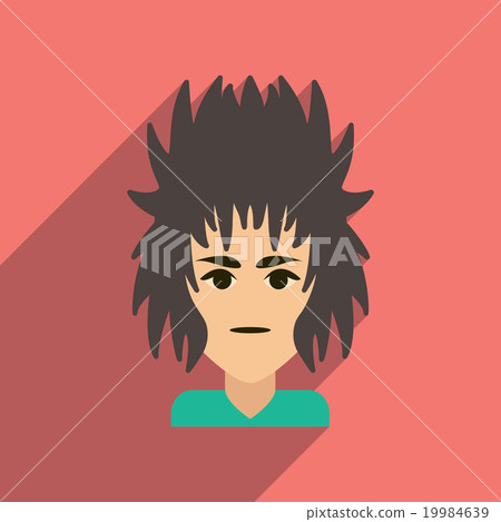 Flat web icon with long shadow men's haircut - Stock Illustration ...