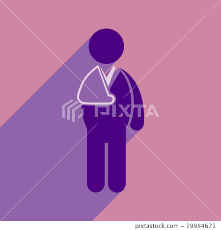 Modern flat icon with long shadow patient with - Stock Illustration ...