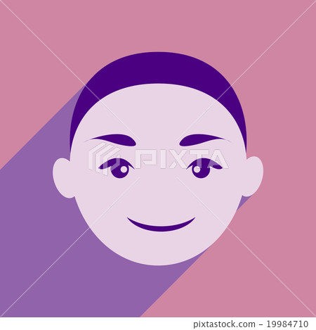 Modern flat icon with long shadow Indian boy Modern flat icon with long shadow Indian boy 19984710