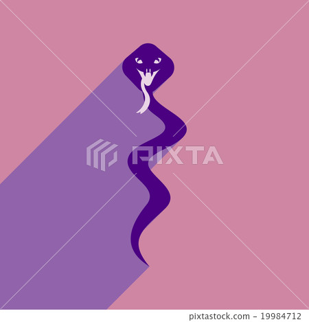 Modern flat icon with long shadow Indian cobra Modern flat icon with long shadow Indian cobra 19984712