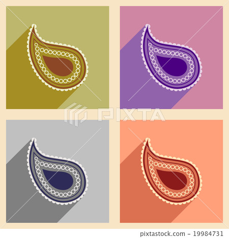 Modern flat icons collection with long shadow - Stock Illustration ...