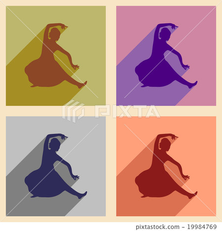 Modern flat icons collection with long shadow - Stock Illustration ...