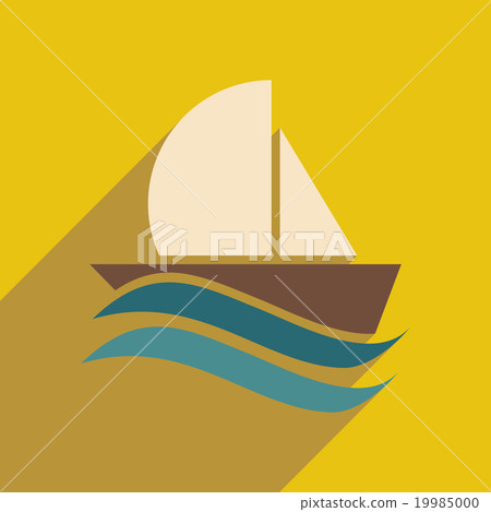 flat icon with long shadow boat sailboat flat icon with long shadow boat sailboat 19985000