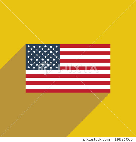 flat icon with long shadow American flag 19985066