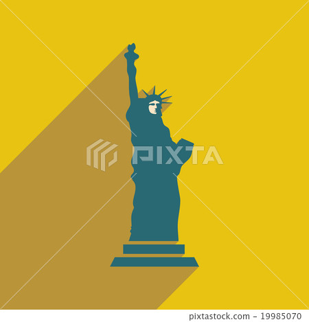 flat icon with long shadow Statue of Liberty flat icon with long shadow Statue of Liberty 19985070