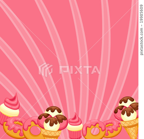 Background vanilla Ice Cream, strawberry Cupcake Background vanilla Ice Cream, strawberry Cupcake 19985609