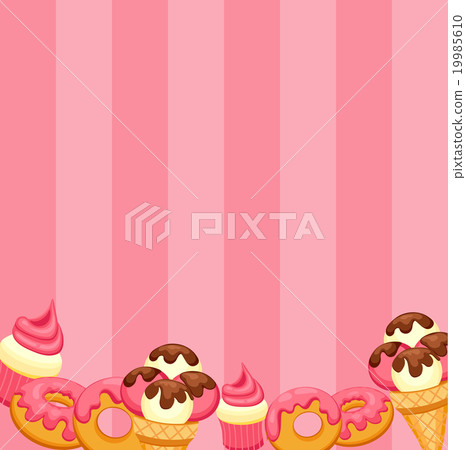 Background vanilla Ice Cream, strawberry Cupcake Background vanilla Ice Cream, strawberry Cupcake 19985610