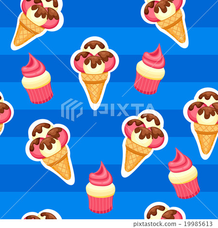 Pattern Ice Cream and Cupcake vector illustration Pattern Ice Cream and Cupcake vector illustration 19985613