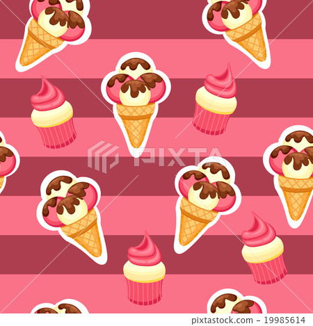 Pattern Ice Cream and Cupcake vector illustration Pattern Ice Cream and Cupcake vector illustration 19985614