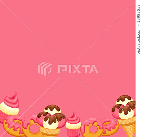 Background vanilla Ice Cream, strawberry Cupcake Background vanilla Ice Cream, strawberry Cupcake 19985615