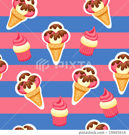 Pattern Ice Cream and Cupcake vector illustration Pattern Ice Cream and Cupcake vector illustration 19985616