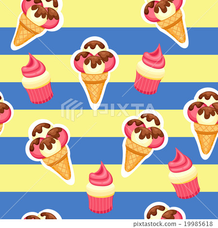 Pattern Ice Cream and Cupcake vector illustration Pattern Ice Cream and Cupcake vector illustration 19985618