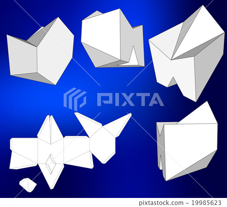 Box with Die Cut Template. Packing box For Food 19985623