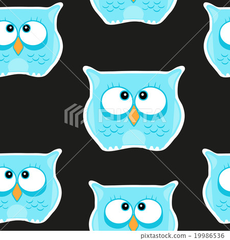Funny Seamless pattern with owls. Baby owls vector - Stock Illustration ...