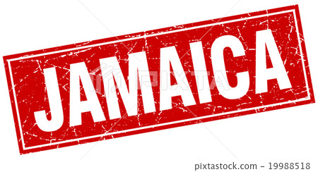 Jamaica red square grunge vintage isolated stamp 19988518